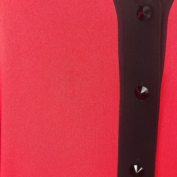 Vintage Misook Cardigan Sweater Jacket, Red Medium - Picture 4 of 5